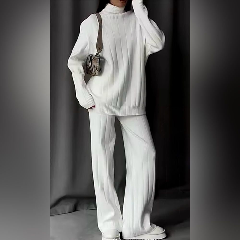 Soft Black Ribbed Loungewear | Faux Turtleneck | Lightweight | S | NWT - Picture 5 of 13